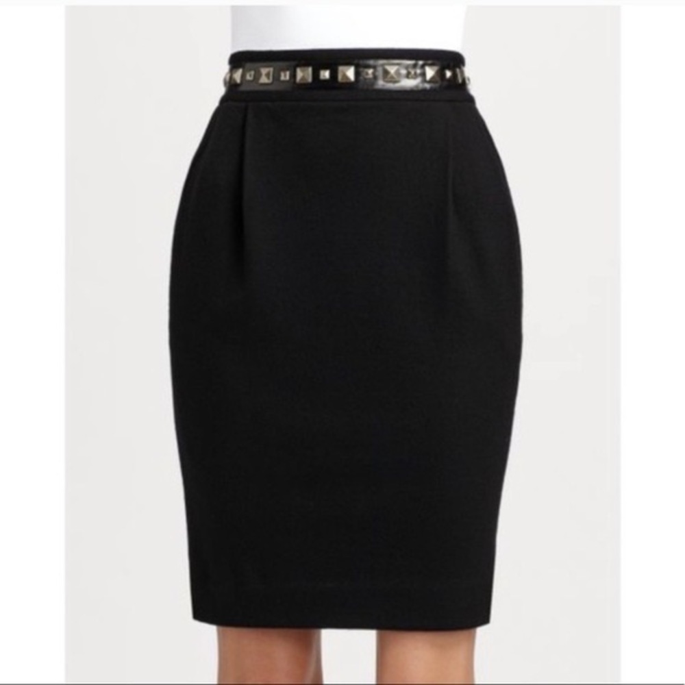 Tory Burch Studded Wool Pencil Skirt